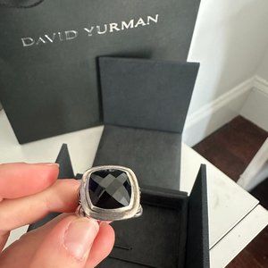 David Yurman stering silver onyx albion ring